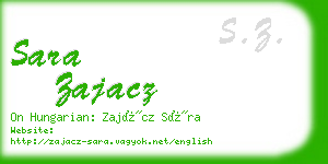 sara zajacz business card